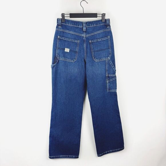 Old Navy 90s Baggy Carpenter Jeans Boy's Painters Pants Reissue Blue Denim NWT - Picture 2 of 16